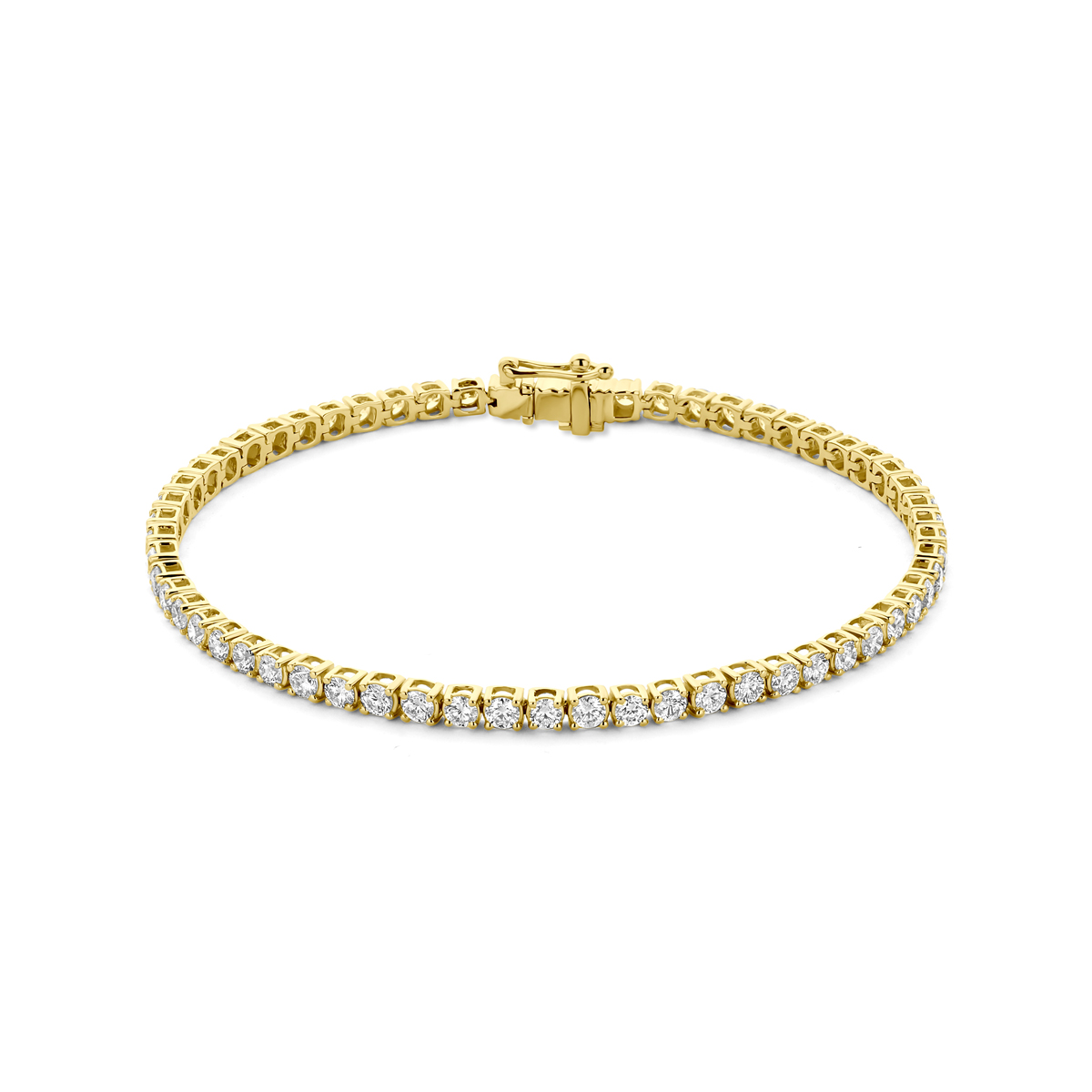 tennisarmband lab grown diamant 4.00ct f vs 2,8 mm 17,5 cm 14K geelgoud