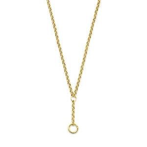 y-collier connector 46 cm 3 micron zilver verguld (geel)