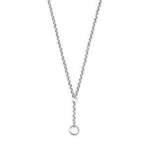 y-collier connector 46 cm zilver gerhodineerd