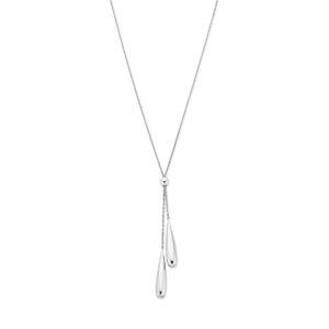 y-collier druppels 70 cm zilver gerhodineerd