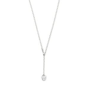 y-collier koffieboon 50 cm zilver gerhodineerd