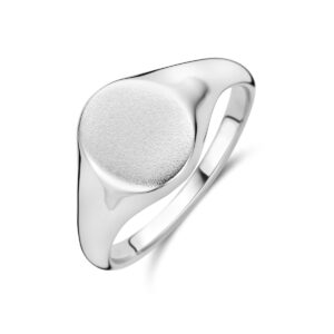 graveerring ovaal zilver gerhodineerd