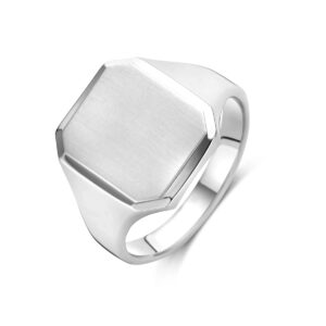 graveerring poli/mat zilver gerhodineerd