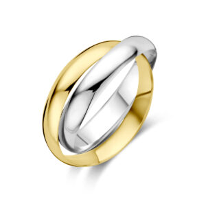 ring 14K bicolor goud geel/wit
