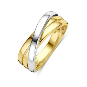 ring 14K bicolor goud geel/wit
