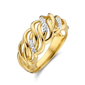 ring diamant 0.04ct h si 14K geelgoud