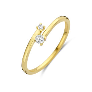 ring diamant 0.07ct h si 14K geelgoud