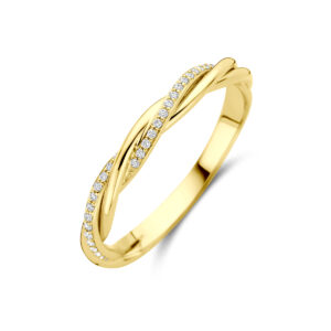 ring diamant 0.08ct h si 14K geelgoud