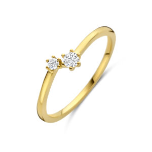 ring diamant 0.11ct h si 14K geelgoud