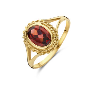 ring granaat 14K geelgoud