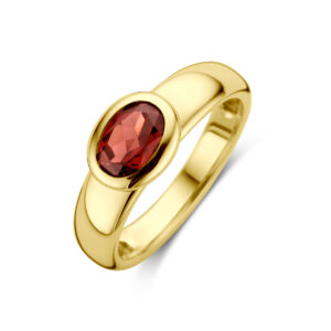 ring granaat 14K geelgoud