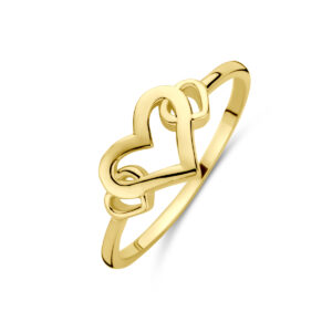 ring hartjes 14K geelgoud