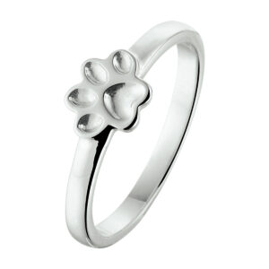 ring hondenpoot zilver gerhodineerd
