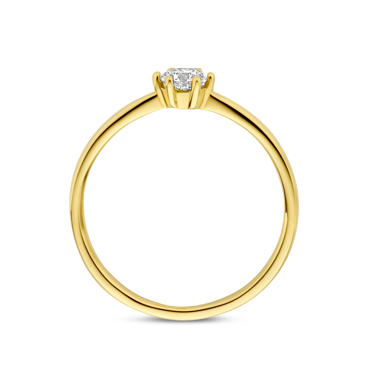 ring lab grown diamant 0.25ct f vs 14K geelgoud - Afbeelding 3