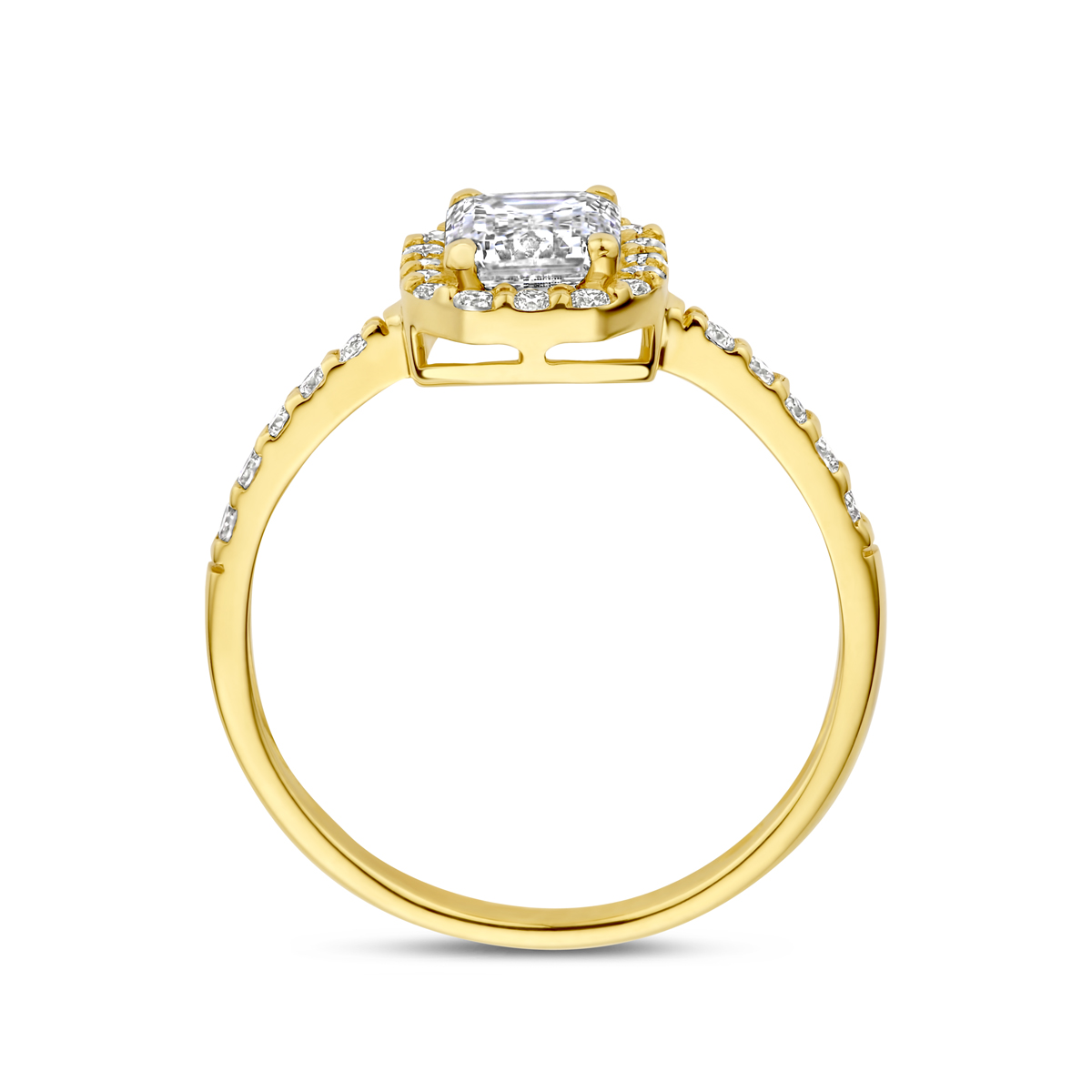 ring lab grown diamant 1.40ct g vs 14K geelgoud - Afbeelding 3