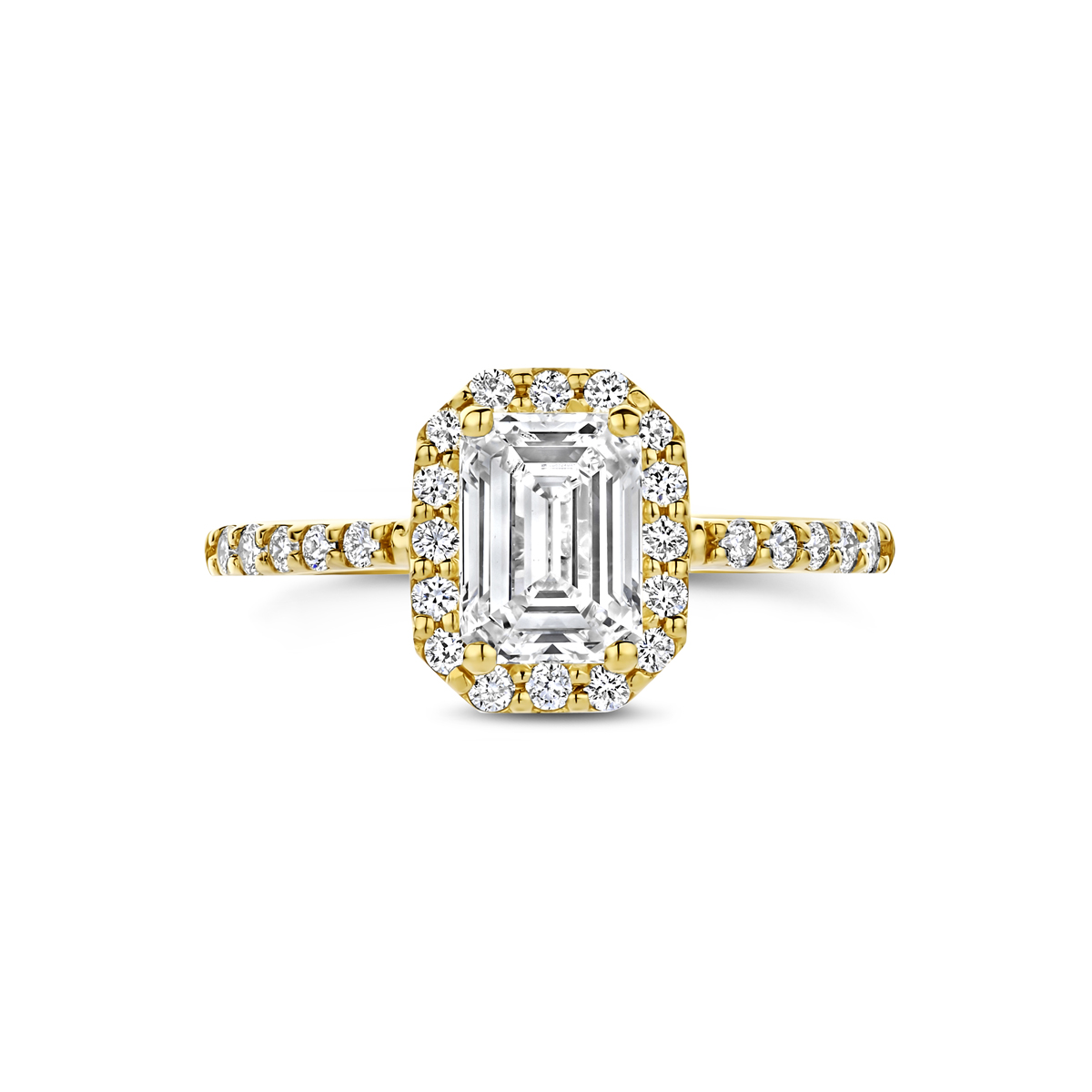 ring lab grown diamant 1.40ct g vs 14K geelgoud - Afbeelding 4