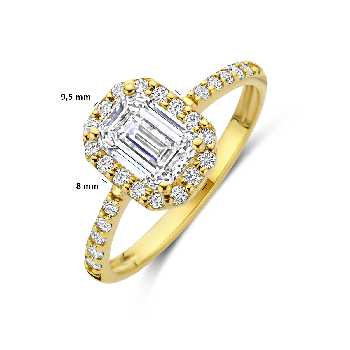 ring lab grown diamant 1.40ct g vs 14K geelgoud - Afbeelding 5