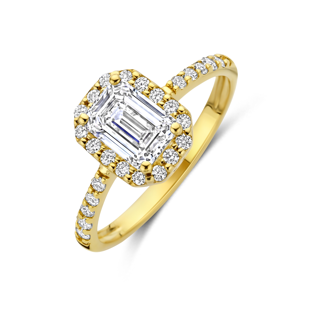 ring lab grown diamant 1.40ct g vs 14K geelgoud