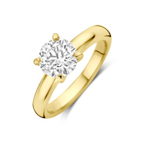 ring lab grown diamant 1.50ct g vs 14K geelgoud