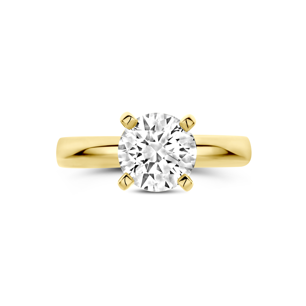 ring lab grown diamant 2.00ct g vs 14K geelgoud - Afbeelding 4