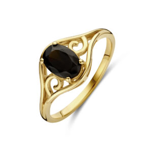 ring onyx 14K geelgoud