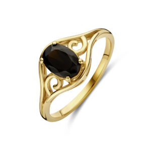 ring onyx 14K geelgoud