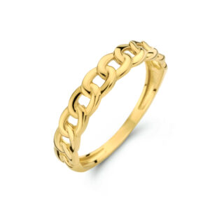 ring schakel 14K geelgoud
