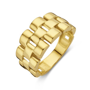 ring schakel 14K geelgoud