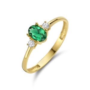 ring trilogie zirkonia 14K geelgoud