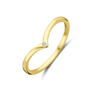 ring zirkonia 14K geelgoud