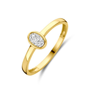 ring zirkonia 14K geelgoud