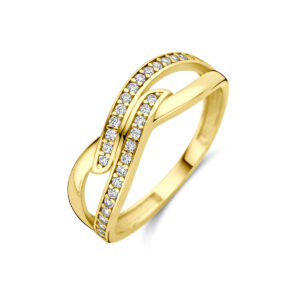 ring zirkonia 14K geelgoud