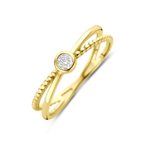 ring zirkonia 14K geelgoud