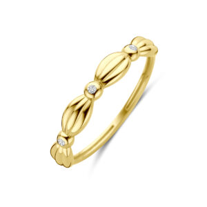 ring zirkonia 14K geelgoud