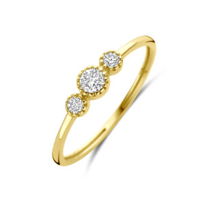 ring zirkonia 14K geelgoud