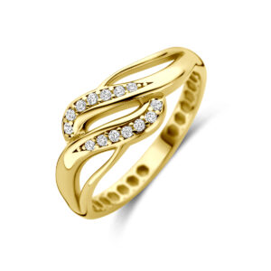 ring zirkonia 14K geelgoud