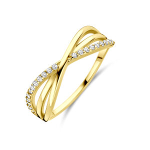 ring zirkonia 14K geelgoud