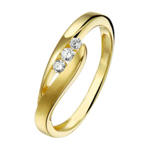 ring zirkonia 14K geelgoud