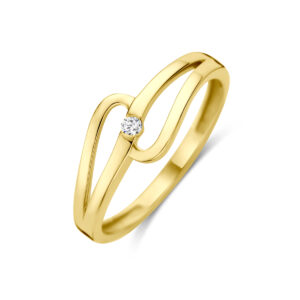 ring zirkonia 14K geelgoud