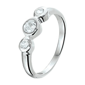 ring zirkonia zilver gerhodineerd