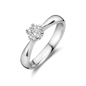 ring zirkonia zilver gerhodineerd