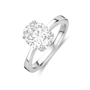 ring zirkonia zilver gerhodineerd