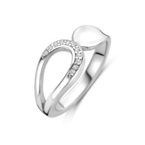 ring zirkonia zilver gerhodineerd