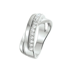 ring zirkonia zilver gerhodineerd