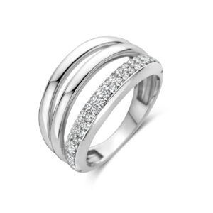 ring zirkonia zilver gerhodineerd
