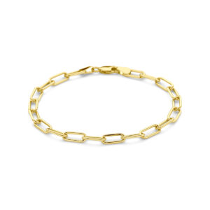 9k armband 4,7 mm 19 cm massief 9K geel/zilverkern