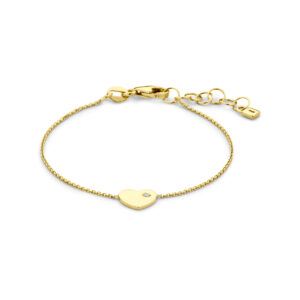 9k armband hartje zirkonia 11 + 2 cm 9K geel
