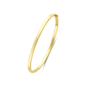 9k bangle scharnier vlakke buis massief 3 x 60 mm 9K geel/zilverkern