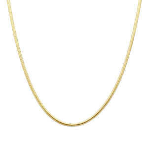 9k collier slang plat bol 3,3 mm 45 cm massief 9K geel/zilverkern