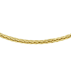 9k collier vossestaart 3,0 mm 45 cm massief 9K geel/zilverkern